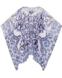 Dolce & Gabbana - Majolica-Print Round Neck Dress - Lyst