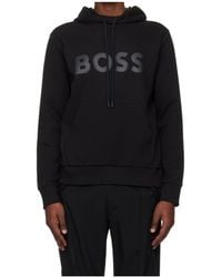 BOSS - Soody Logo-Detail Hoodie - Lyst