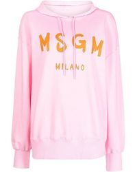 MSGM - Logo-Printed Hooded Sweatshirt - Lyst