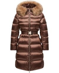 Moncler - Leersies Shearling Trimmed Long Down Coat - Lyst