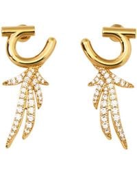 Ferragamo - Ferragamo Eyewear Crystal Drop Earrings - Lyst