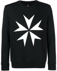 Neil Barrett - Maltese Cross Printed Cotton Hoodie - Lyst