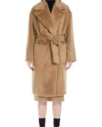 Max Mara - Studio Ottanta Belted Long-Sleeved Coat - Lyst