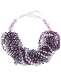 Emporio Armani - Beaded Multi-Strand Necklace - Lyst