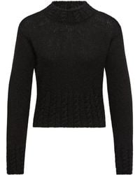 Moncler - Logo Patch Crewneck Knitted Jumper - Lyst