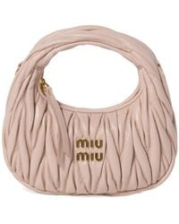 Miu Miu - Wander Matelassé Nappa Leather Hobo Mini-Bag - Lyst