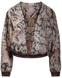 Pierre Louis Mascia - Aloes Printed Long-Sleeve Top - Lyst