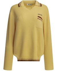 Miu Miu - Cashmere V-Neck Sweater - Lyst