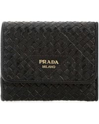 Prada - Woven Small Wallet - Lyst