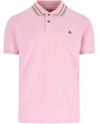 Vivienne Westwood - Short Sleeved Orb-Embroidered Polo Shirt - Lyst