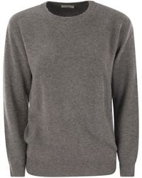 Brunello Cucinelli - English Rib Cashmere Sweater With Monile - Lyst