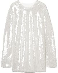 Norma Kamali - Sequined Crew-Neck Mini Dress - Lyst