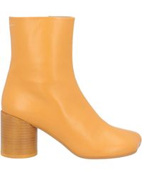 MM6 by Maison Margiela - Square-Toe Leather Ankle Boots - Lyst