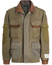 Dolce & Gabbana - Multi-Pocket Leather-Collar Jacket - Lyst