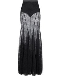 Elisabetta Franchi - Sheer Lace Maxi Skirt - Lyst