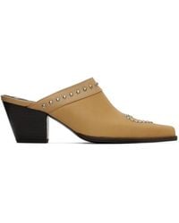 OPEN YY - Heart-Shaped Studded Western Mules - Lyst