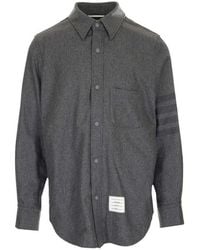 Thom Browne - Flannel Tonal 4-Bar Shirt Jacket - Lyst