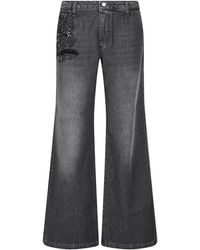 ERMANNO FIRENZE - Embellished Wide-Leg Jeans - Lyst