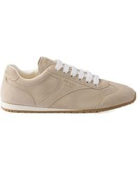 Prada - Round-Toe Lace-Up Sneakers - Lyst