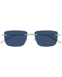 Montblanc - Eyewear Rectangle Rimless Sunglasses - Lyst