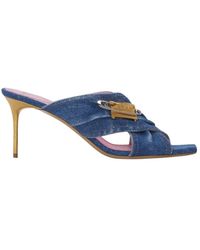Balmain - Denim Safety Pin Mules - Lyst