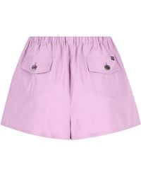 Prada - Logo Detailed Wide-Leg Shorts - Lyst