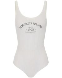 Elisabetta Franchi - Logo-Detail Ribbed Bodie - Lyst