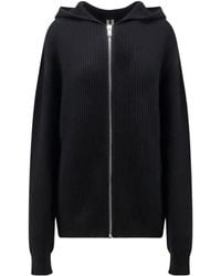 Rick Owens - Ribbed-Knit Zip-Up Hoodie - Lyst