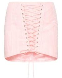 Alessandra Rich - Front Lace-Up Skirt - Lyst