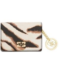 Ganni - Bou Printed Card Holder Wallet - Lyst