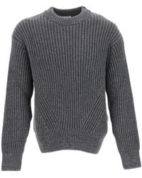 Ami Paris - Ribbed-Knit Crew-Neck Jumper - Lyst
