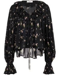 Chloé - Ruffled Floral Print Blouse - Lyst