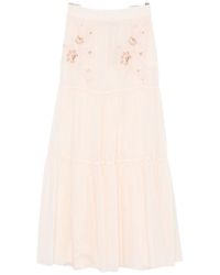 Ermanno Scervino - Floral-Embroidered Maxi Skirt - Lyst