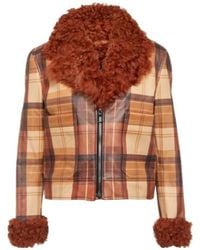 Dodo Bar Or - Ruben Checked Shearling-Trimmed Leather Jacket - Lyst