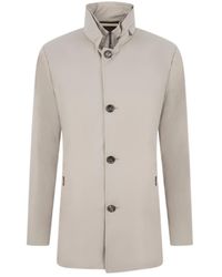 Moorer - Mid-Length Silk-Blend Coat With A Stand Collar - Lyst