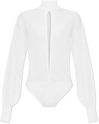 Alaïa - Alaïa Long-Sleeved Fine-Knitted Bodysuit - Lyst