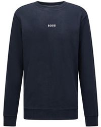 BOSS - Round-Neck Long-Sleeved Sports Sweater - Lyst