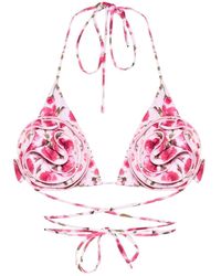 Magda Butrym - Floral-Print Bikini Top - Lyst