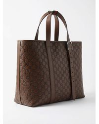 Gucci - Gg Emblem Large Tote Bag, Leather - Lyst