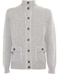 Kangra Cashmere - Kangra High Neck Buttoned Cardigan - Lyst