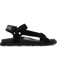Moschino - Logo-Jacquard Touch-Strap Fastened Sandals - Lyst