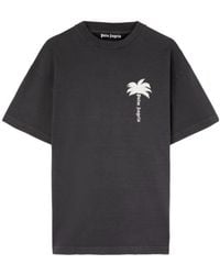Palm Angels - Palm Tree Printed Crewneck T-Shirt - Lyst