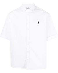 Neil Barrett - Embroidered-Logo Cotton Shirt - Lyst