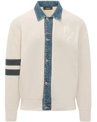 DSquared² - Denim Trim Knitted Sweater - Lyst