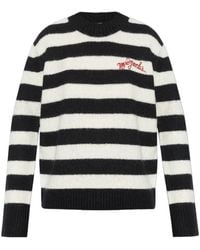 Marc Jacobs - The Striped Brushed Logo Embroidered Jumper - Lyst