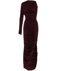 Mugler - Pleated Off-Shoulder Mid-Length Dress - Lyst