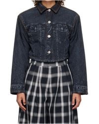 Pushbutton - Denim Print Short Jacket - Lyst