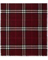 Burberry - Checked Frayed-Edge Scarf - Lyst
