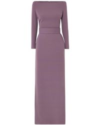 Solace London - Off-The-Shoulder Long-Sleeve Waist-Tied Maxi Gown - Lyst