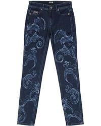 Versace Jeans Couture - Couture Floral Printed Skinny Jeans - Lyst
